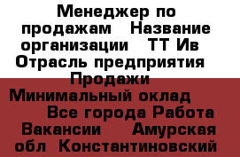 Менеджер по продажам › Название организации ­ ТТ-Ив › Отрасль предприятия ­ Продажи › Минимальный оклад ­ 70 000 - Все города Работа » Вакансии   . Амурская обл.,Константиновский р-н